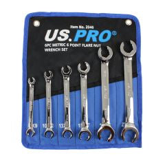 6pc Metric 6 Point Flare Nut Wrench Set