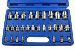 28pc 1/4" 3/8" 1/2" DR E Star Sockets