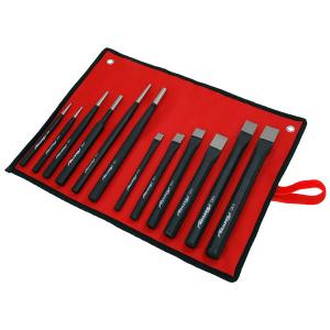 Punch And Chisel Set 12pc Red Heavy Pouch